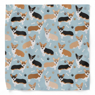 Corgi Dog Paws and Bones Bandana