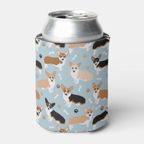 Corgi Dog Paws and Bones Can Cooler