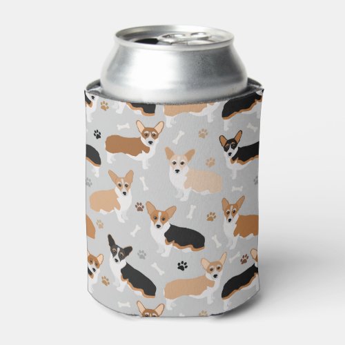 Corgi Dog Paws and Bones Can Cooler