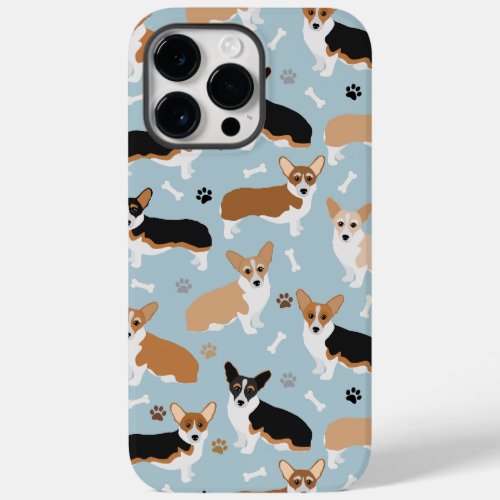 Corgi Dog Paws and Bones Case_Mate iPhone 14 Pro Max Case