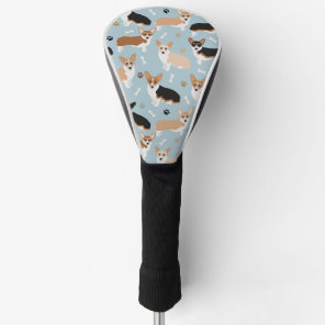 Corgi Dog Paws and Bones Golf Head Cover