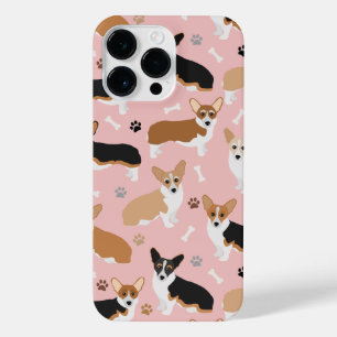 Corgi Dog Paws and Bones iPhone 14 Pro Max Case