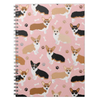Corgi Dog Paws and Bones Notebook