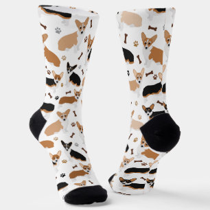 Corgi Dog Paws and Bones Socks