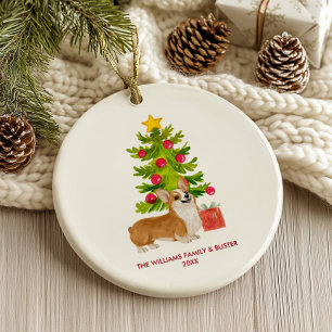 Corgi Dog Personalized Christmas Ceramic Ornament