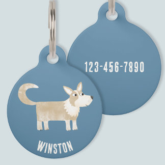 Corgi Dog Personalized Pet ID Tag