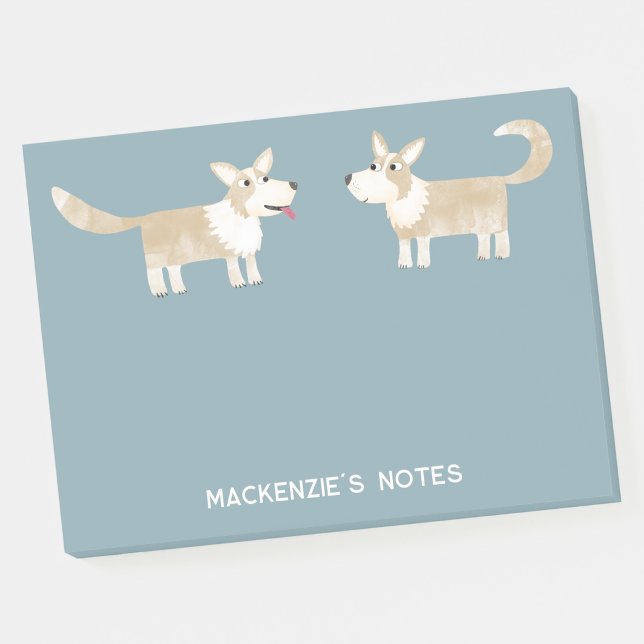 Corgi Dog Personalized Post-it Notes (Creator Uploaded)