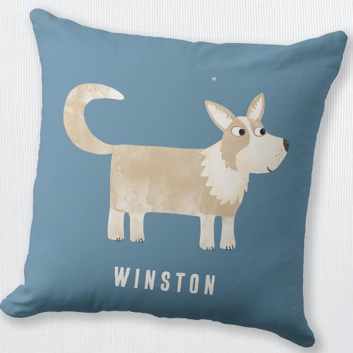 Corgi Dog Personalized Throw Pillow