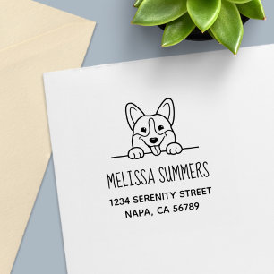 Corgi Dog Pet Address Self-inking Stamp