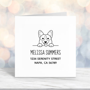 Corgi Dog Pet Address Self-inking Stamp
