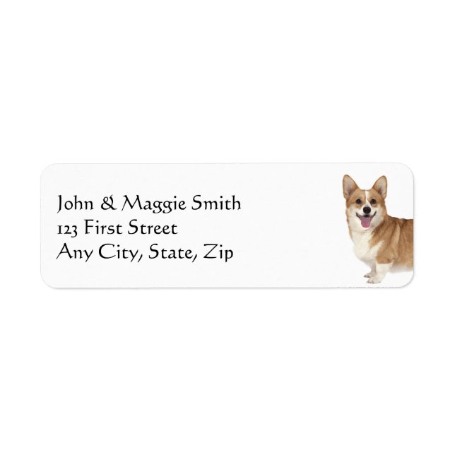 Corgi Dog Pet Animal Label (Front)