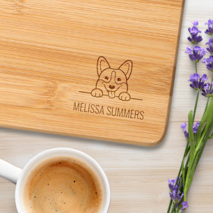Corgi Dog Pet Custom Name Engraved Cutting Board