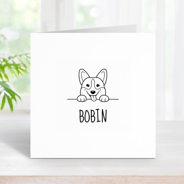 Corgi Dog Pet Custom Name Rubber Stamp (Creator Uploaded)