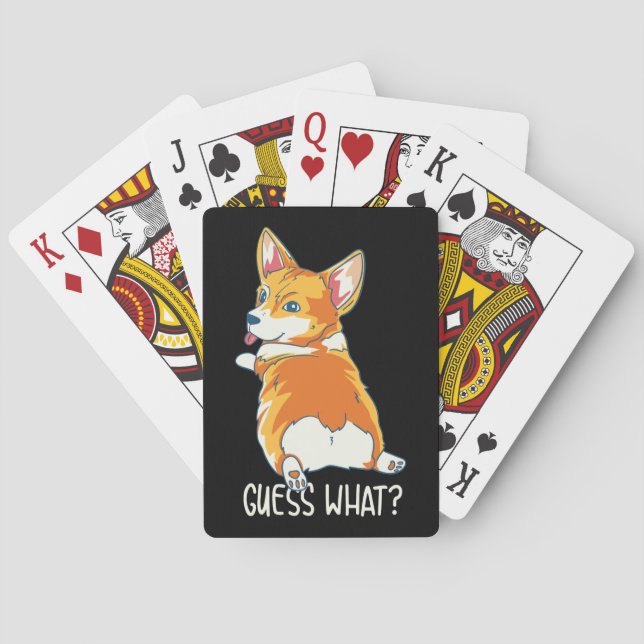 Corgi Dog Pet Owner Guess What Gag Poker Cards (Back)