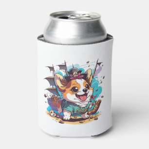 Corgi Dog Pirate Can Cooler