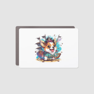 Corgi Dog Pirate Car Magnet