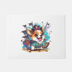 Corgi Dog Pirate Doormat