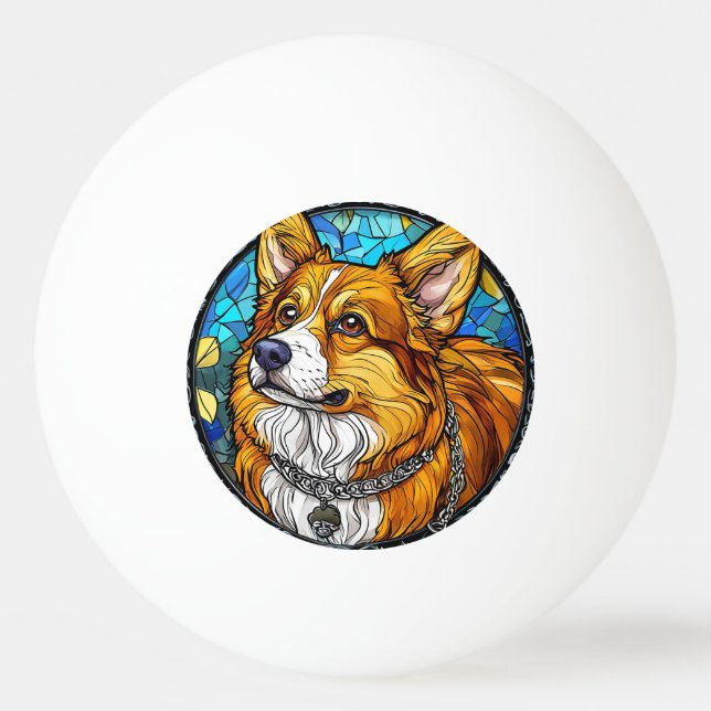 Corgi Dog Portrait Ping Pong Ball (Front)