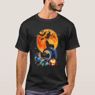 Corgi Dog Pumpkin Moon Night Halloween Costume T-Shirt