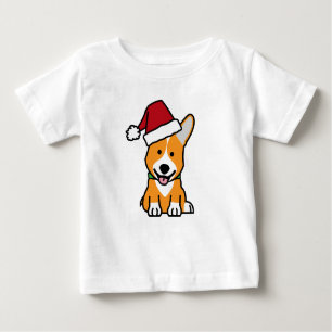 Corgi dog puppy Pembroke Welsh Christmas Santa hat Baby T-Shirt