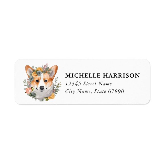 Corgi Dog Return Address Labels (Front)