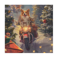Corgi Dog Riding Motorcycle Christmas