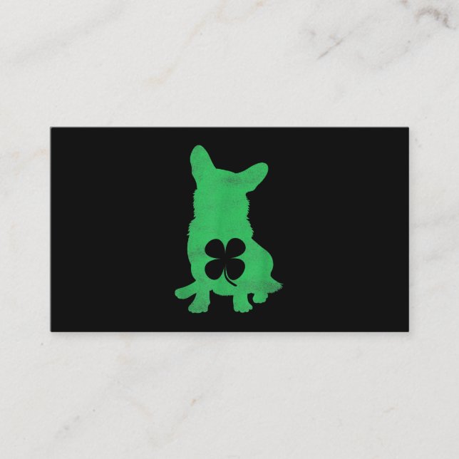 Corgi Dog Shamrock Irish Saint Patricks Day Business Card (Front)