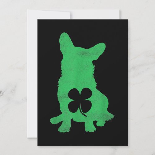 Corgi Dog Shamrock Irish Saint Patricks Day Holiday Card