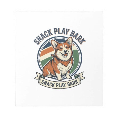 Corgi Dog Shirt Funny Vintage Engraving Pet Lover Notepad