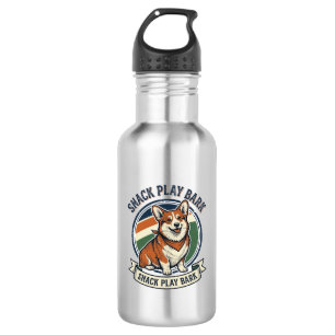 Corgi Dog Shirt Funny Vintage Engraving Pet Lover Stainless Steel Water Bottle