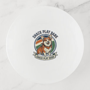Corgi Dog Shirt Funny Vintage Engraving Pet Lover  Trinket Tray