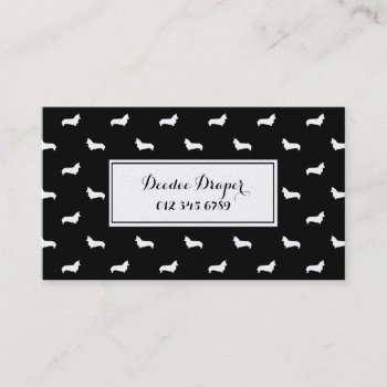 Corgi Dog Silhouette  Black And Gold Business Card by SilhouettePets at Zazzle