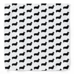 Corgi Dog Silhouette Pattern Bandana
