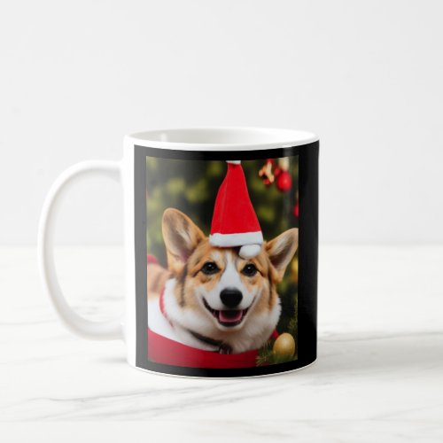 Corgi dog smiling christmas fun   coffee mug