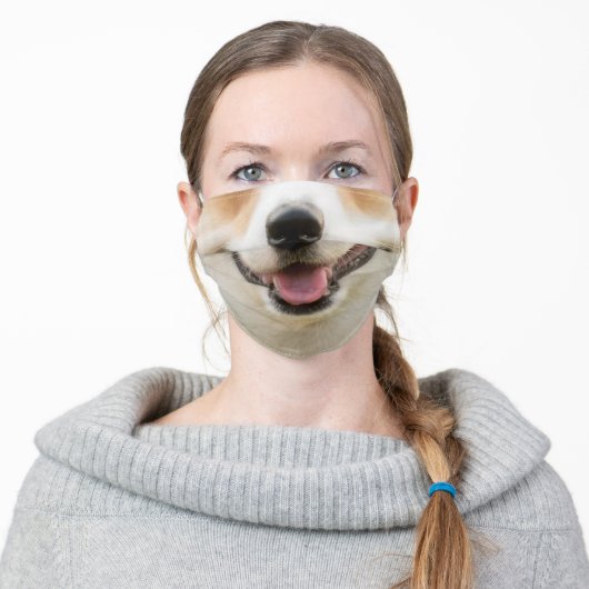 Corgi Dog Snout Adult Cloth Face Mask (Worn)