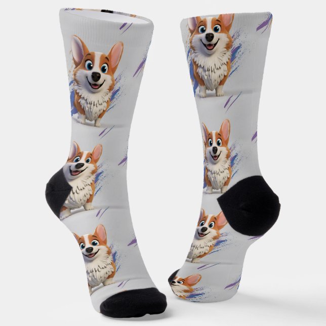 Corgi Dog Socks (Angled)