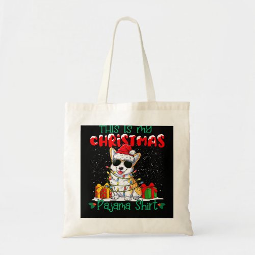 Corgi Dog This Is My Christmas Pajama Pembroke Wel Tote Bag