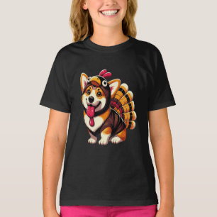 Corgi Dog Turkey Thanksgiving Costume T-Shirt