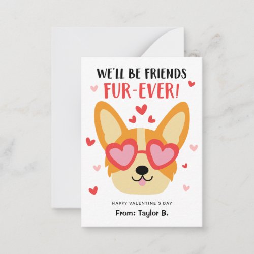 Corgi Dog Valentines Day Cards for Kids