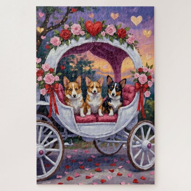 Corgi Dog Valentine's Day  Jigsaw Puzzle (Vertical)