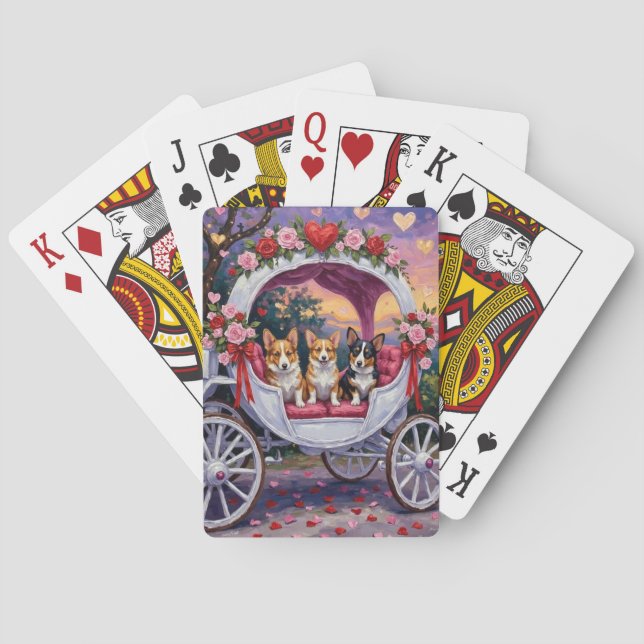 Corgi Dog Valentine's Day  Poker Cards (Back)