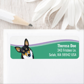 Corgi Dog Wave Address Label