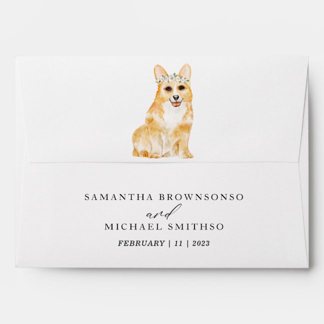 Corgi Dog Wedding Mailing Envelope