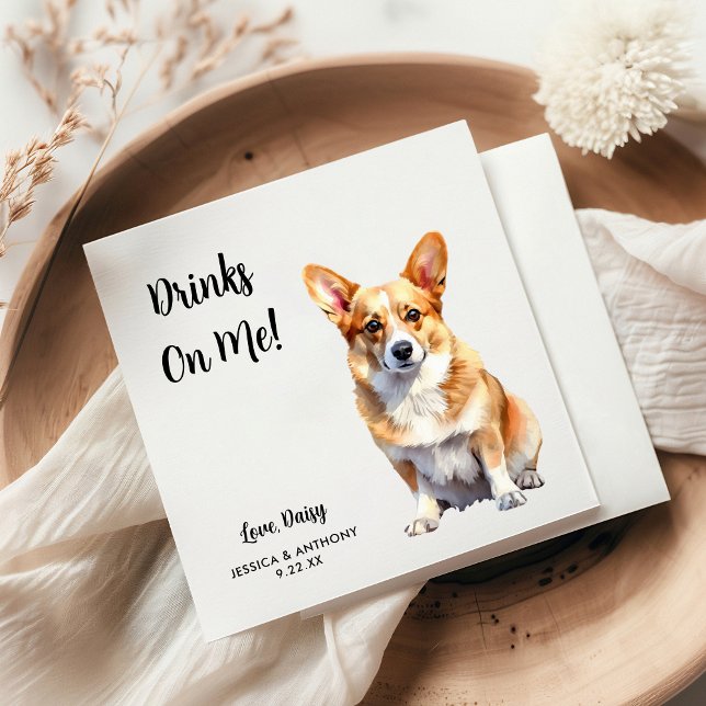 Corgi Dog Wedding  Napkins (Creator Uploaded)