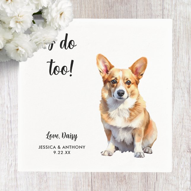 Corgi Dog Wedding  Napkins (Creator Uploaded)