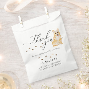Corgi dog Wedding Thank You Favor Bag
