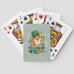Corgi Dog "Wee Bit Irish" Funny St. Patrick's Day Poker Cards