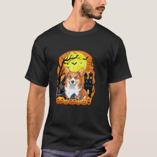 Corgi Dog With Pumpkins Funny Scary Halloween Part T-Shirt