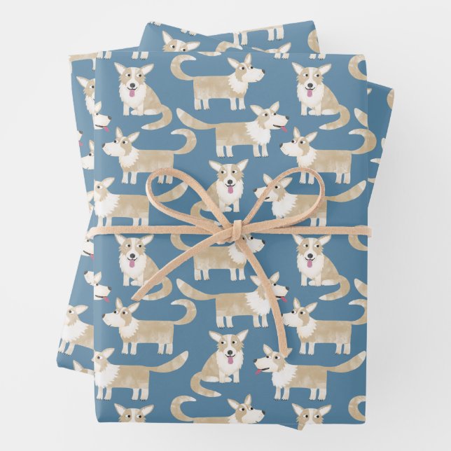 Corgi Dog Wrapping Paper Sheets (In situ)