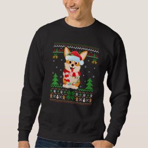 Corgi Dog Xmas Lighting Santa Ugly Corgi Christmas Sweatshirt